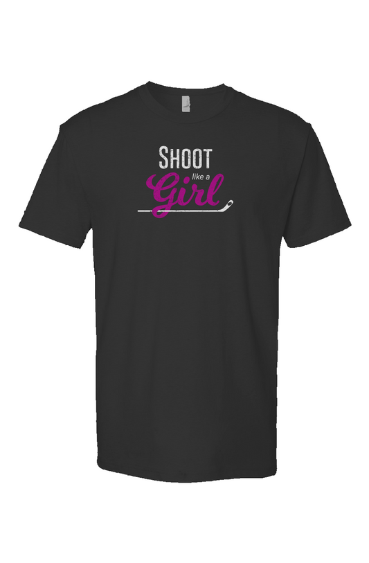 Shoot Like A Girl Breakaway Performance Tee Black | Barn Garb Hockey Threads