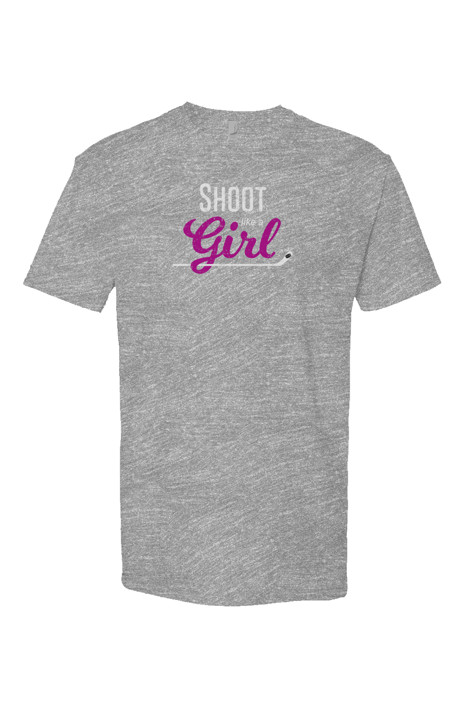 Shoot Like A Girl Breakaway Performance Tee Grey | Barn Garb Hockey Threads