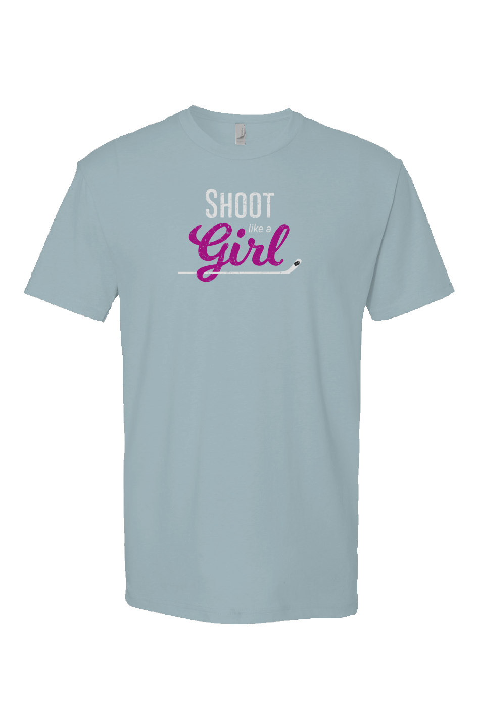 Shoot Like A Girl Breakaway Performance Tee Ice Blue | Barn Garb Hockey Threads