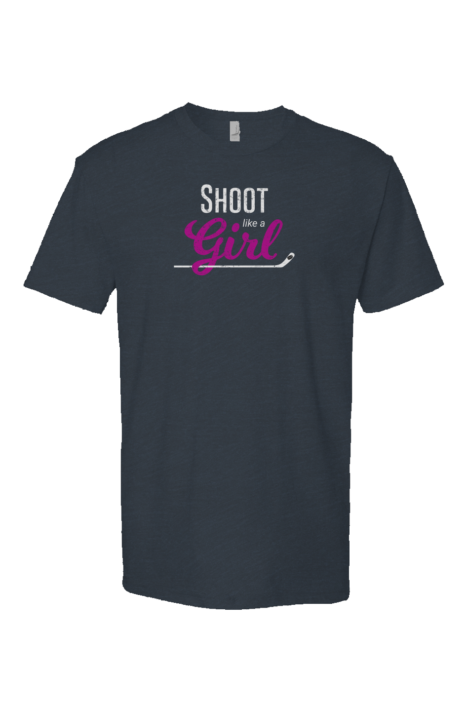 Shoot Like A Girl Breakaway Performance Tee Navy Blue | Barn Garb Hockey Threads