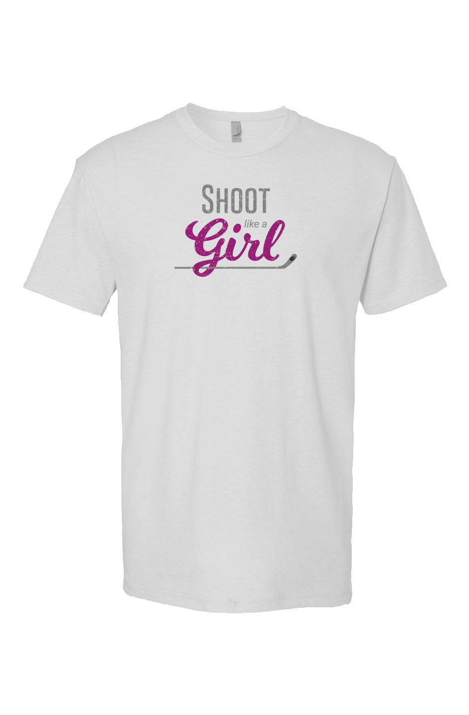 Shoot Like A Girl Breakaway Performance Tee White | Barn Garb Hockey Threads