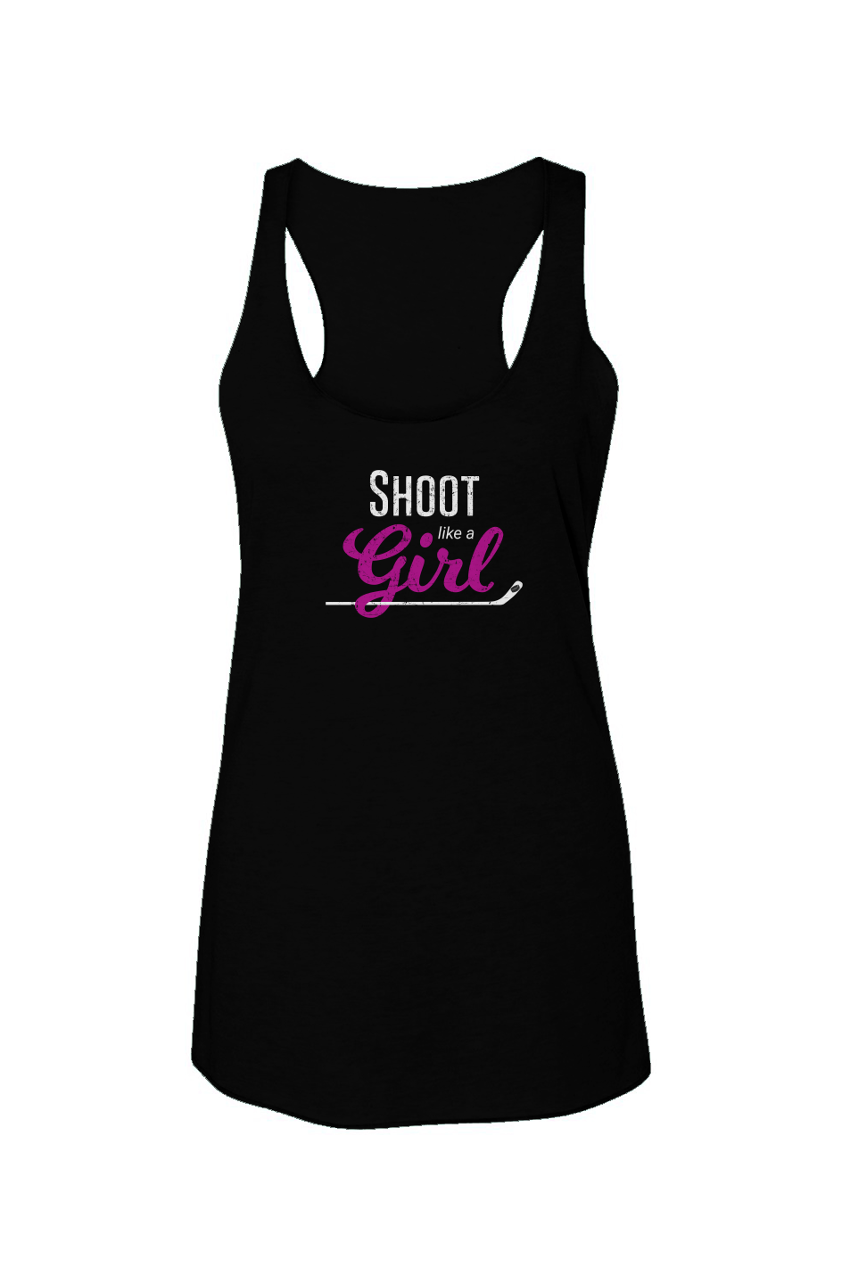 Shoot Like A Girl Racerback Barn Tank Black | Barn Garb Hockey Threads