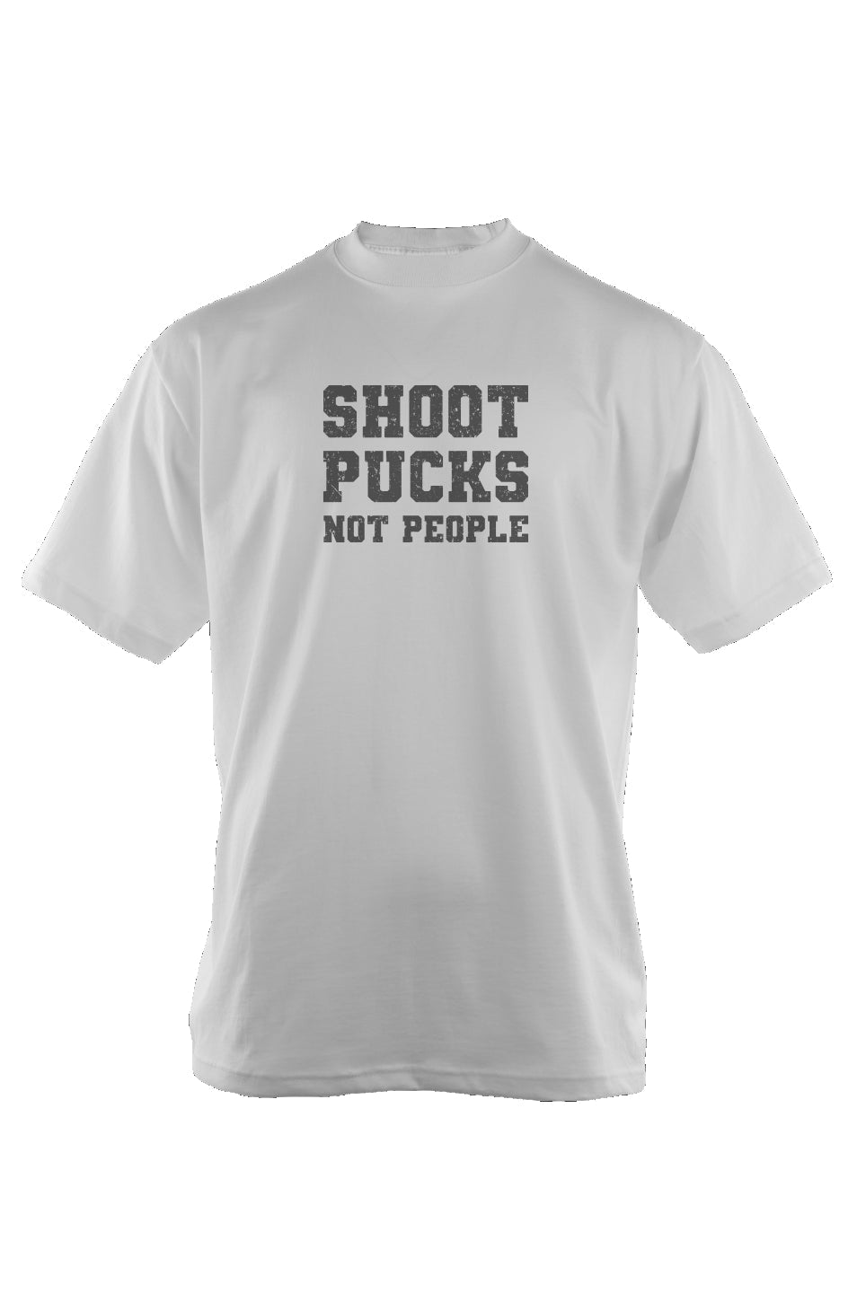 Shoot Pucks Not People 90s Throwback Tee White | Barn Garb Hockey Threads