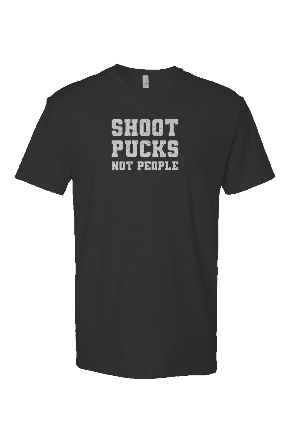 Shoot Pucks Not People Breakaway Performance Tee Black | Barn Garb Hockey Threads