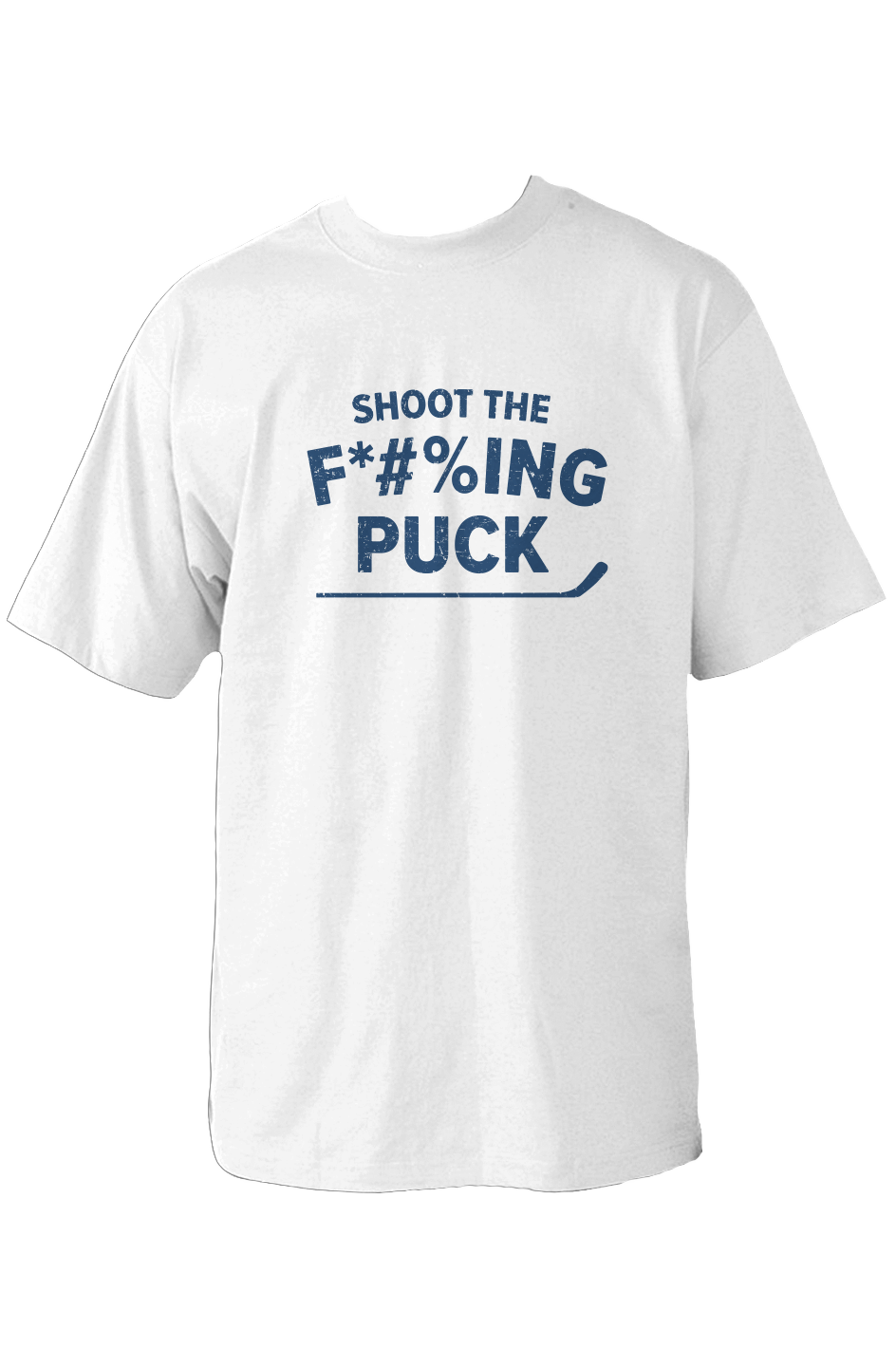 Shoot the F*#%ing Puck 90s Throwback Tee White | Barn Garb Hockey Threads
