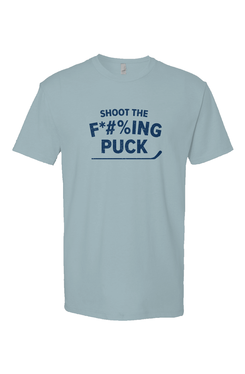 Shoot the F*#%ing Puck Breakaway Performance Tee Ice Blue | Barn Garb Hockey Threads