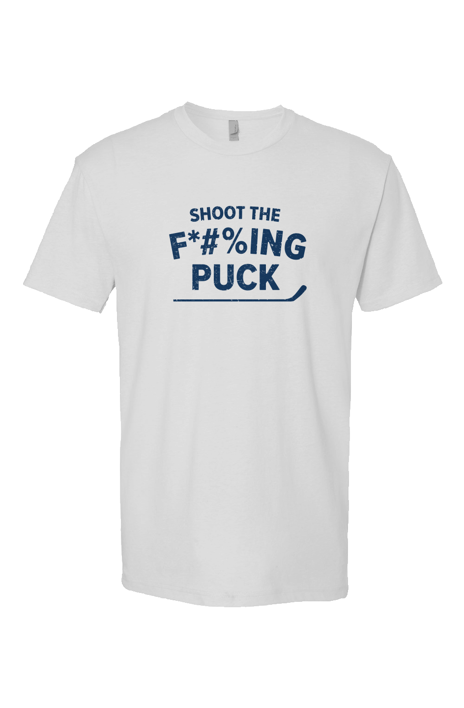 Shoot the F*#%ing Puck Breakaway Performance Tee White | Barn Garb Hockey Threads