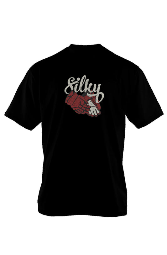 Silky 90s Throwback Tee Black| Barn Garb Hockey Threads