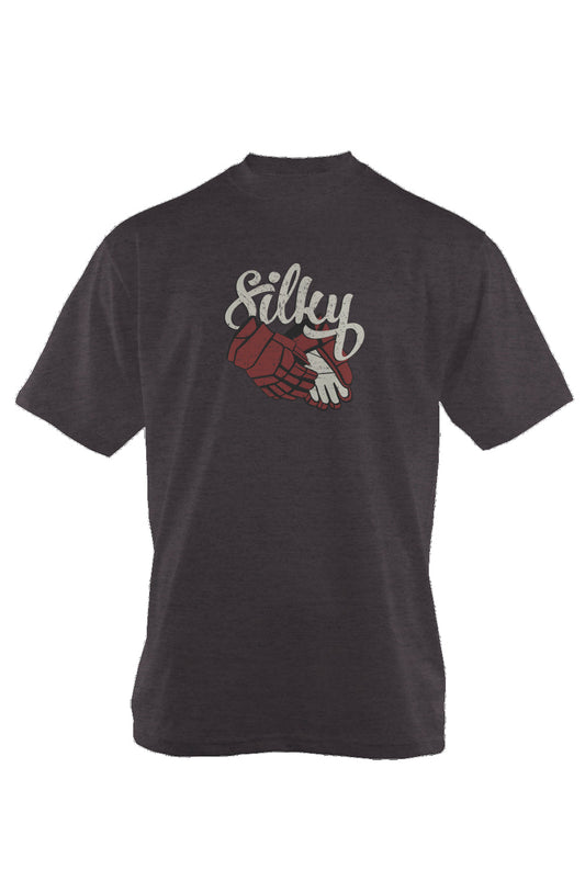 Silky 90s Throwback Tee Charcoal | Barn Garb Hockey Threads