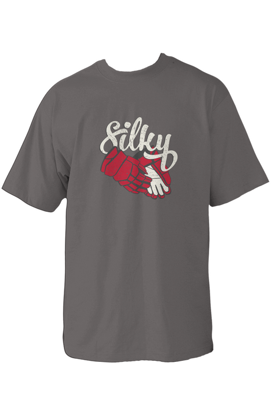 Silky 90s Throwback Tee Dark Grey | Barn Garb Hockey Threads