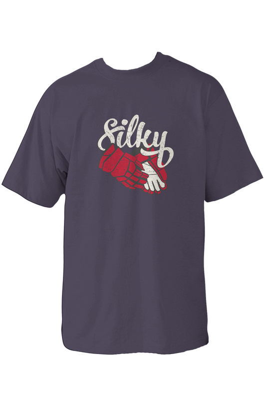 Silky 90s Throwback Tee Navy Blue | Barn Garb Hockey Threads