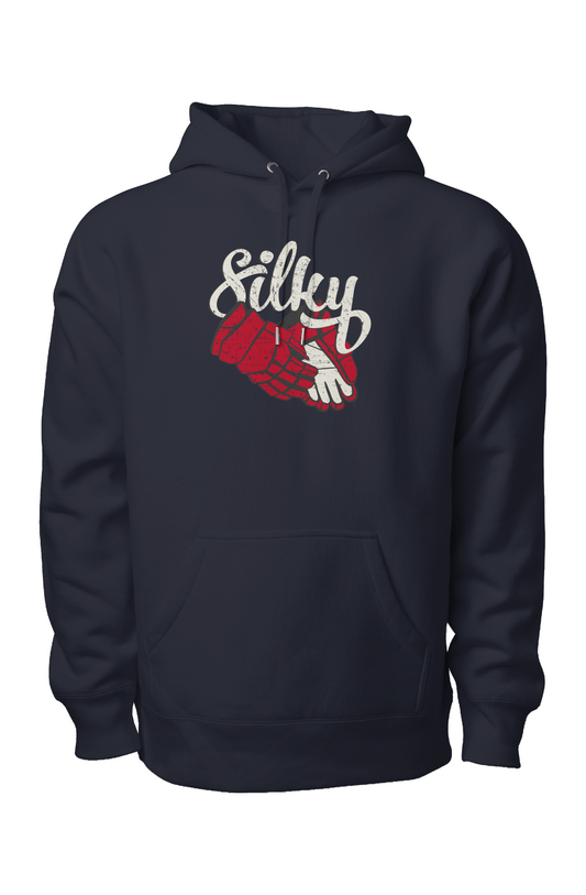 Silky Legend Heavyweight Hoodie Navy Blue | Barn Garb Hockey Threads