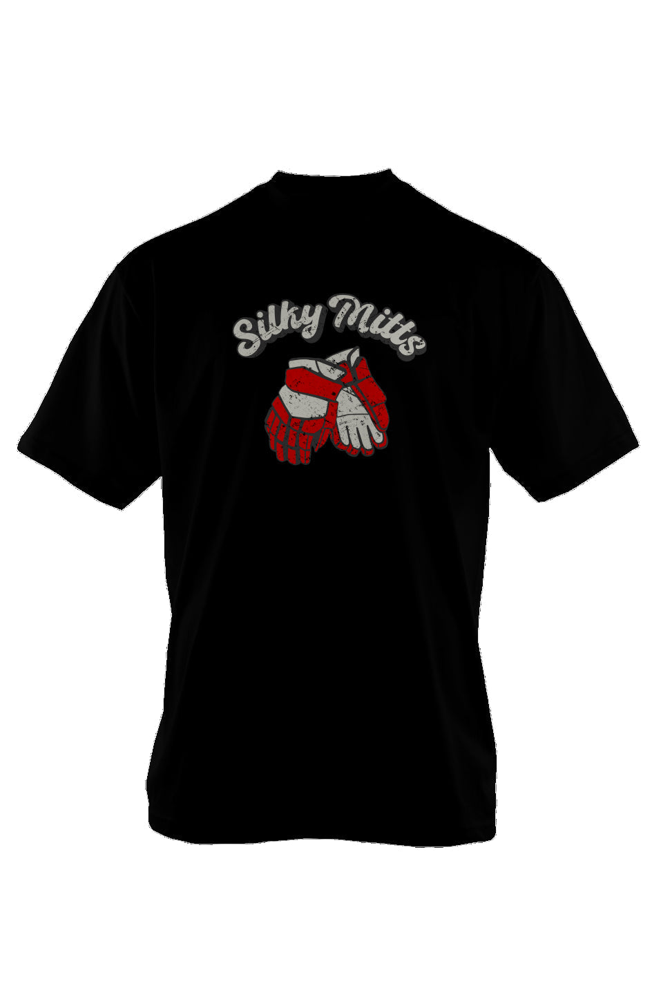 Silky Mitts 90s Throwback Tee Black | Barn Garb Hockey Threads