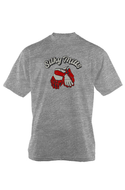 Silky Mitts 90s Throwback Tee Grey | Barn Garb Hockey Threads