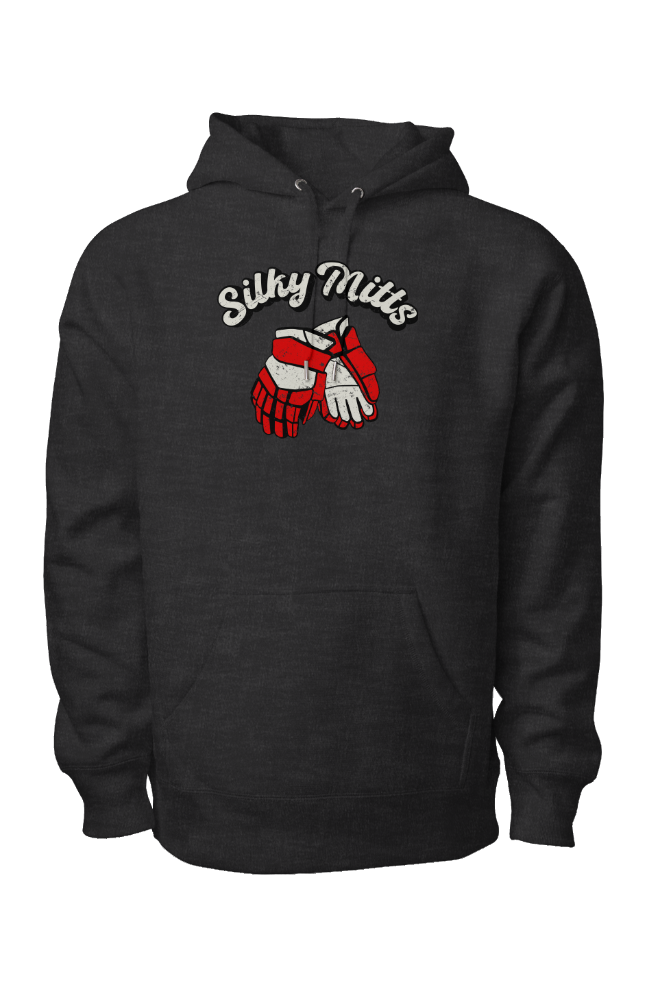 Silky Mitts Legend Heavyweight Hoodie Charcoal Heather | Barn Garb Hockey Threads