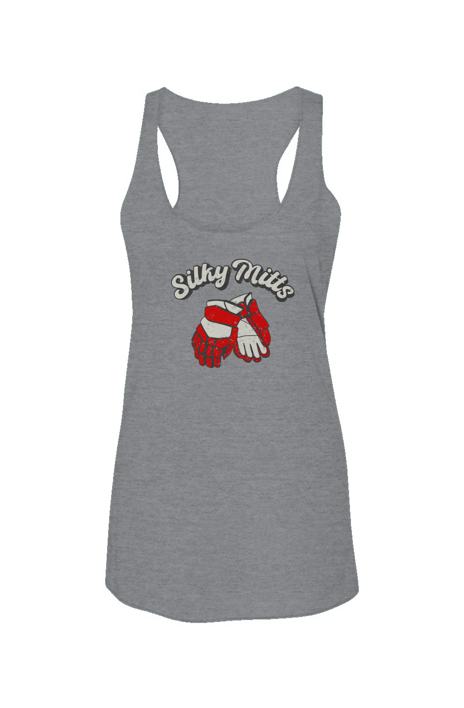 Silky Mitts Racerback Barn Tank Grey | Barn Garb Hockey Threads