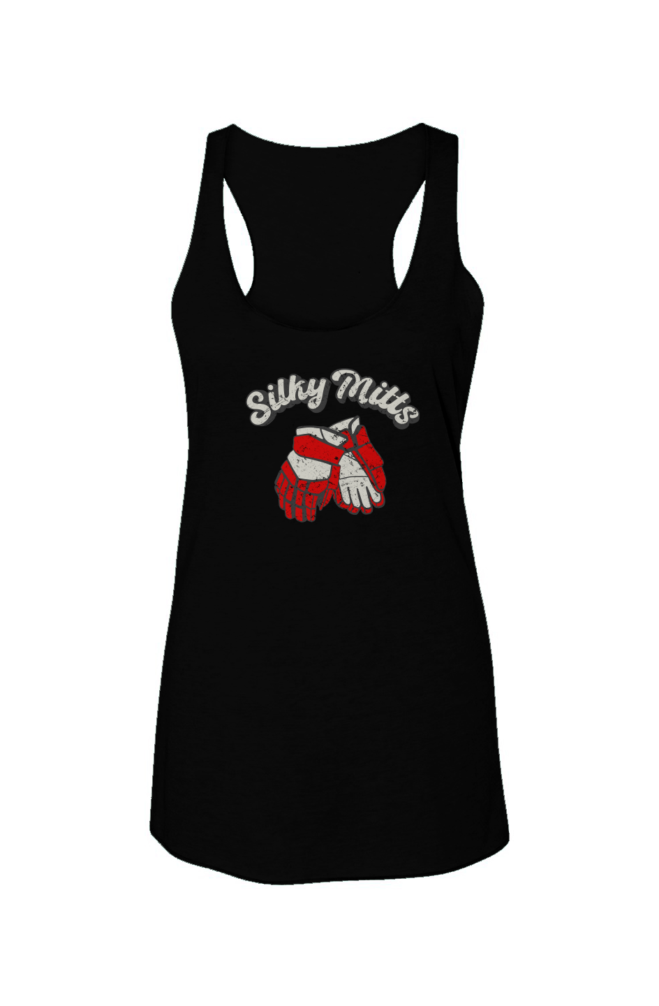 Silky Mitts Racerback Barn Tank Black | Barn Garb Hockey Threads