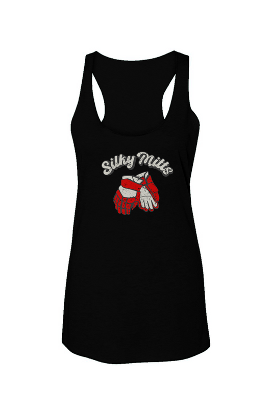 Silky Mitts Racerback Barn Tank Black | Barn Garb Hockey Threads