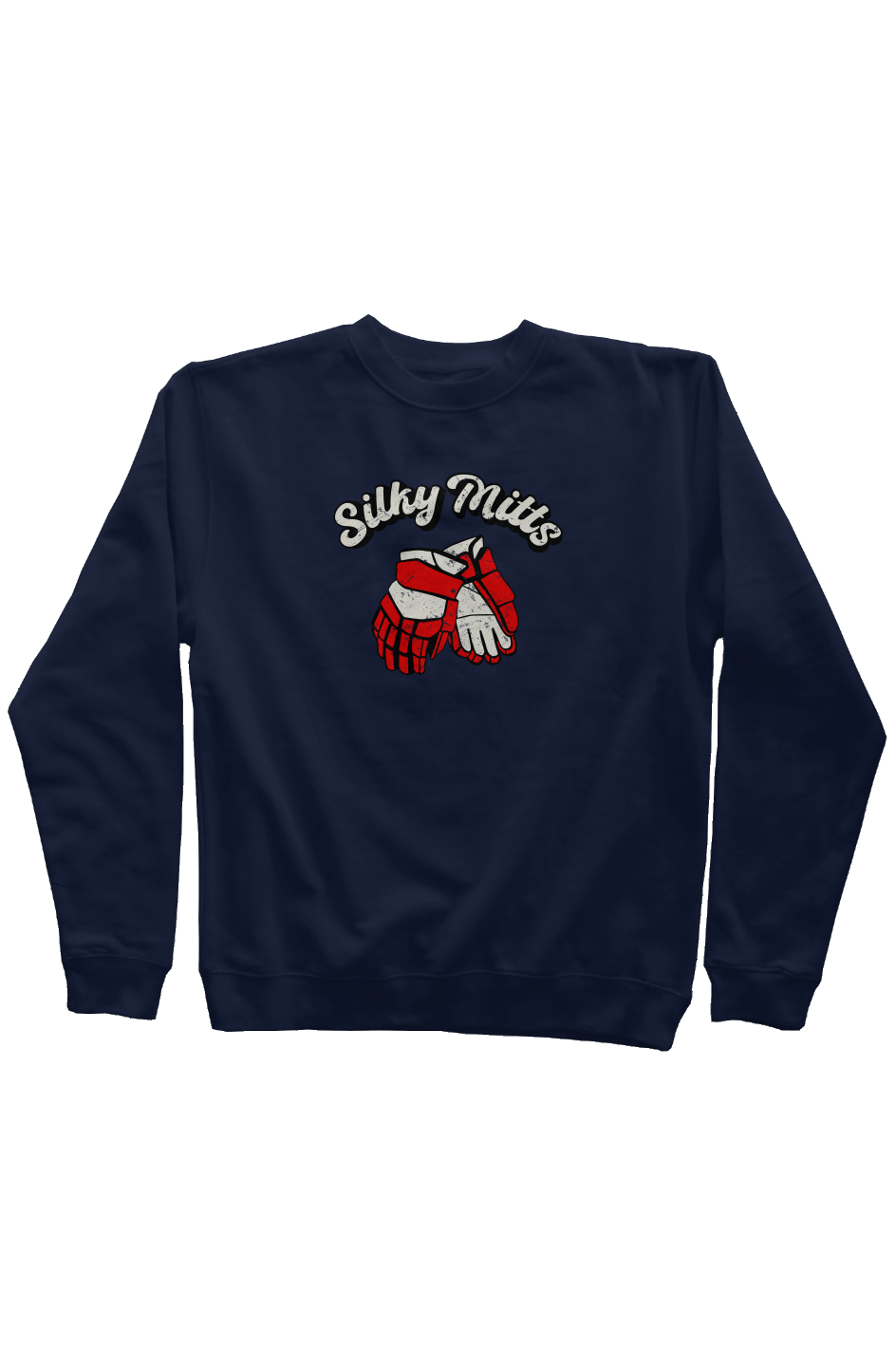 Silky Mitts Rinkside Crewneck Sweatshirt Navy Blue | Barn Garb Hockey Threads