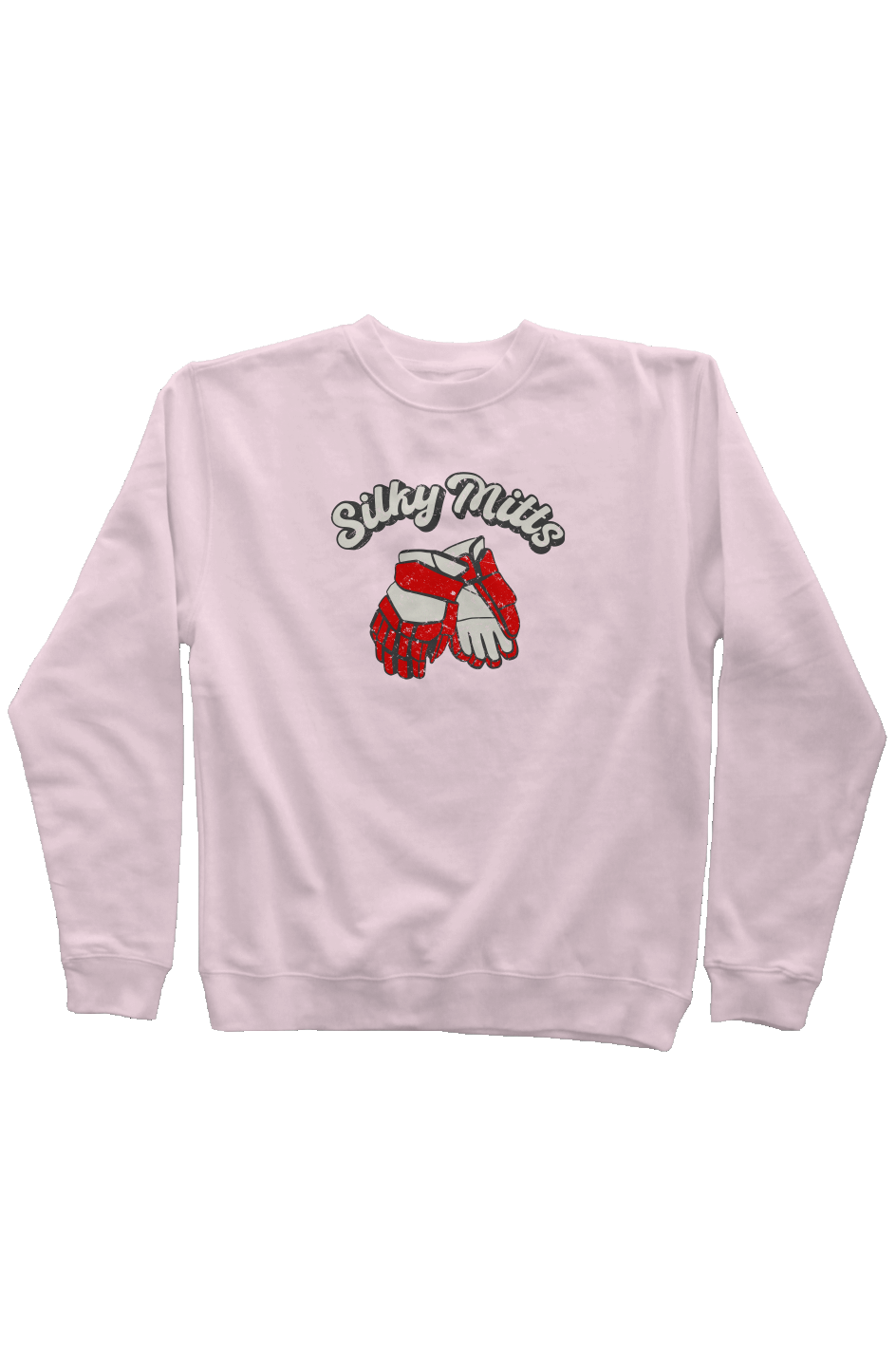 Silky Mitts Rinkside Crewneck Sweatshirt Pink | Barn Garb Hockey Threads