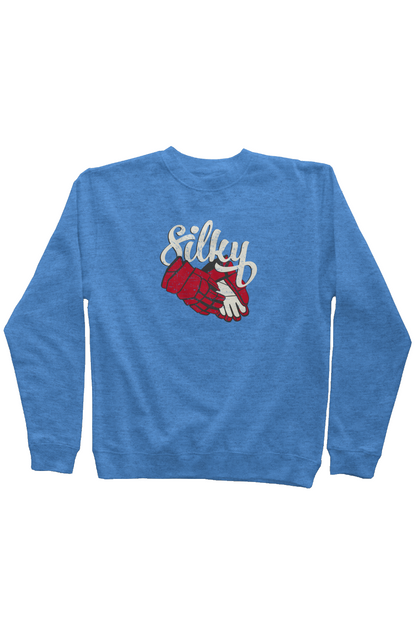 Silky Rinkside Crewneck Sweatshirt Blue Heather | Barn Garb Hockey Threads