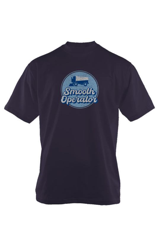 Smooth Operator Rink Badge 90s Throwback Tee Navy Blue | Barn Garb Hockey Threads