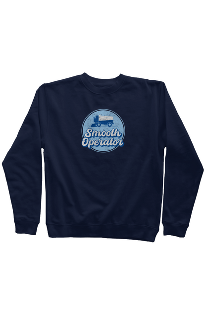 Smooth Operator Rink Badge Rinkside Crewneck Sweat Navy Blue | Barn Garb Hockey Threads