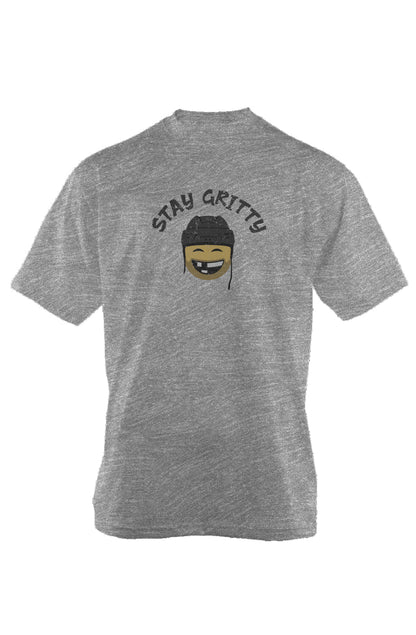 Stay Gritty 90s Throwback Tee Grey | Barn Garb Hockey Threads