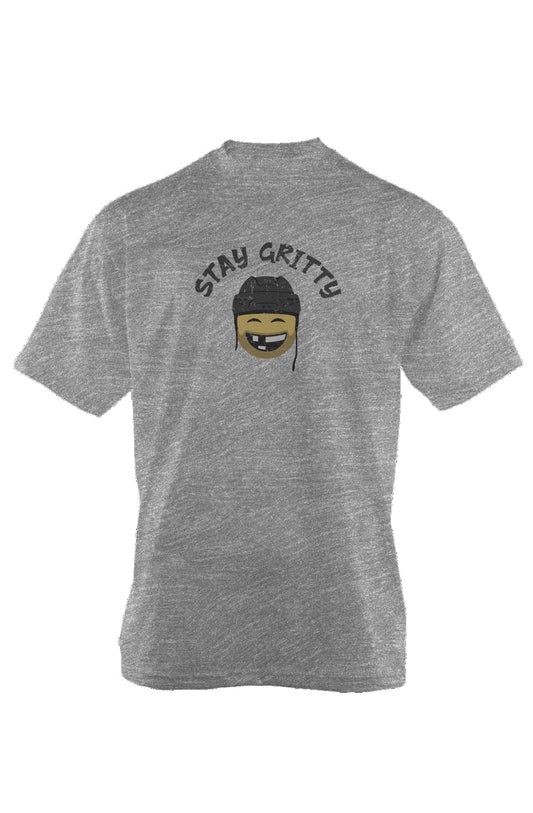 Stay Gritty 90s Throwback Tee Grey | Barn Garb Hockey Threads