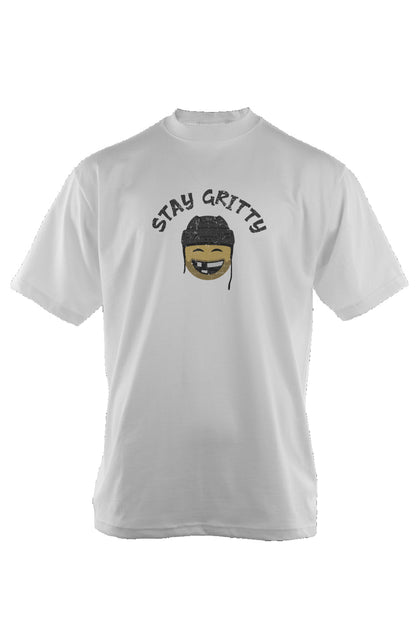 Stay Gritty 90s Throwback Tee White | Barn Garb Hockey Threads