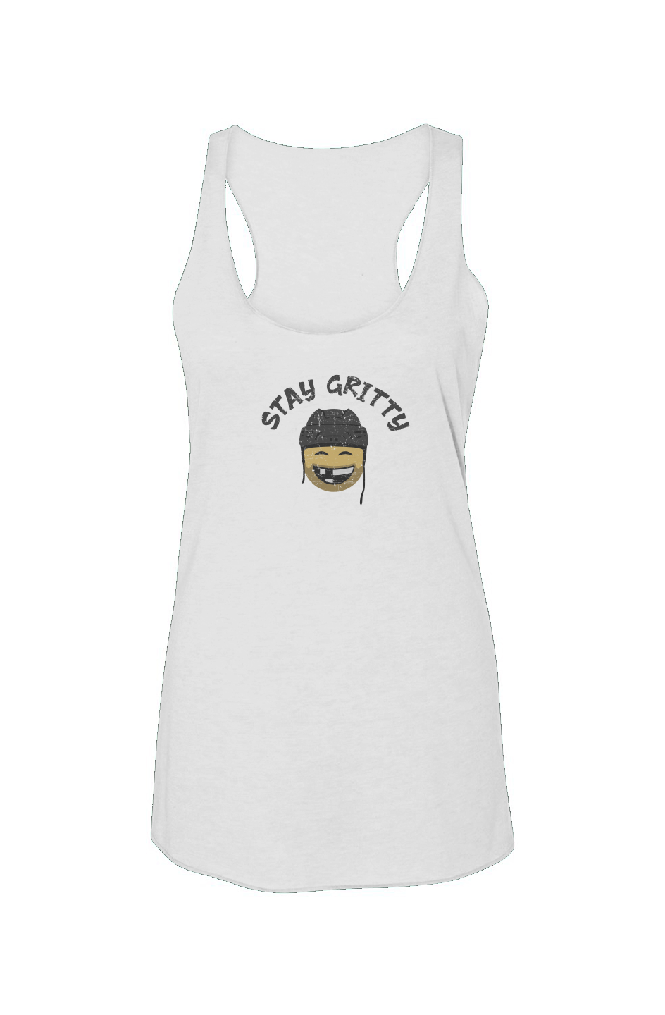 Stay Gritty Racerback Barn Tank White | Barn Garb Hockey Threads