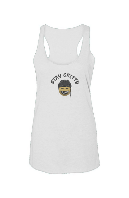 Stay Gritty Racerback Barn Tank White | Barn Garb Hockey Threads
