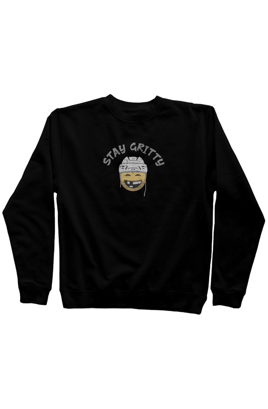 Stay Gritty Rinkside Crewneck Sweatshirt Black | Barn Garb Hockey Threads