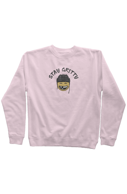 Stay Gritty Rinkside Crewneck Sweatshirt Pink | Barn Garb Hockey Threads