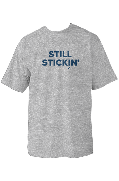 Still Stickin' 90s Throwback Tee Grey | Barn Garb Hockey Threads