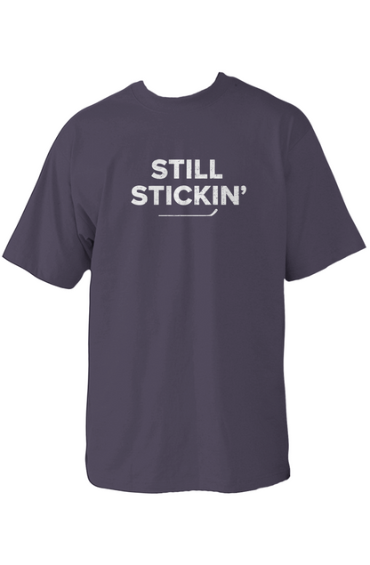 Still Stickin' 90s Throwback Tee Navy Blue | Barn Garb Hockey Threads