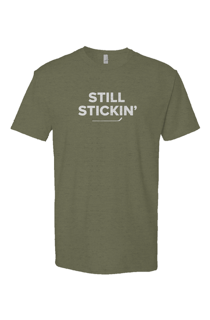 Still Stickin' Breakaway Performance Tee Military Green | Barn Garb Hockey Threads