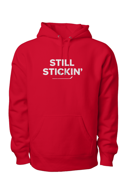 Still Stickin' Legend Heavyweight Hoodie Red | Barn Garb Hockey Threads