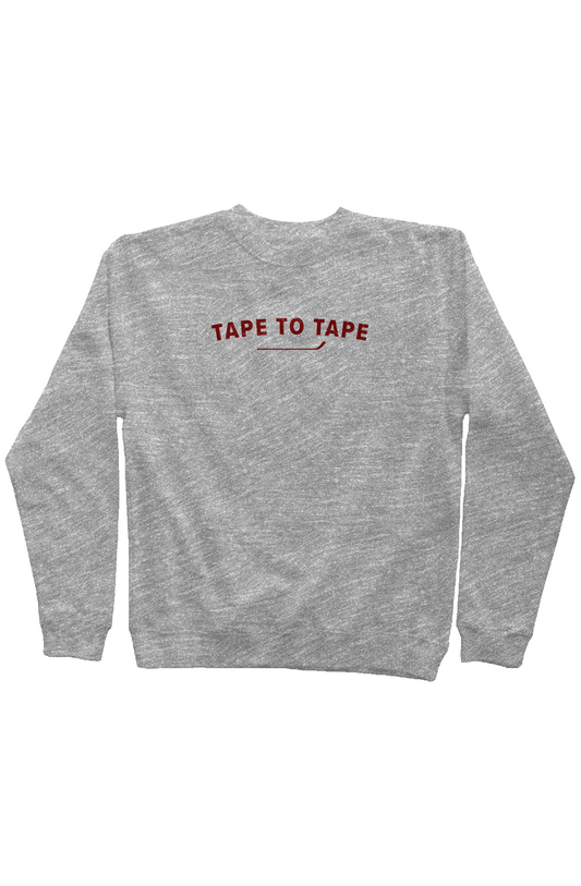 Tape to Tape Rinkside Crewneck Sweatshirt Grey | Barn Garb Hockey Threads
