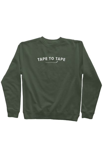 Tape to Tape Rinkside Crewneck Sweatshirt Military Green | Barn Garb Hockey Threads