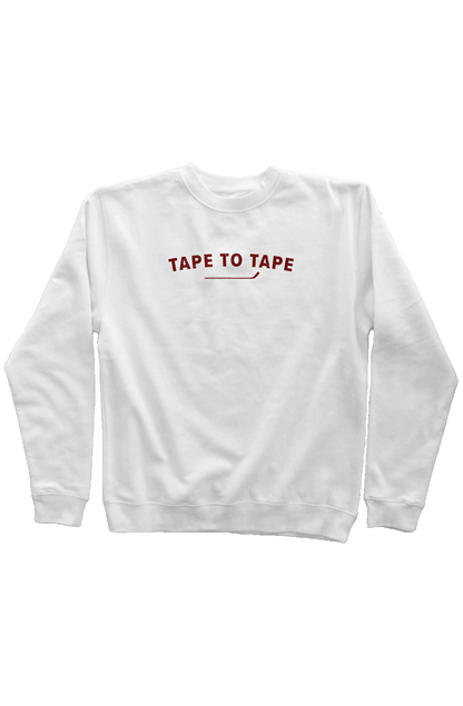 Tape to Tape Rinkside Crewneck Sweatshirt White | Barn Garb Hockey Threads