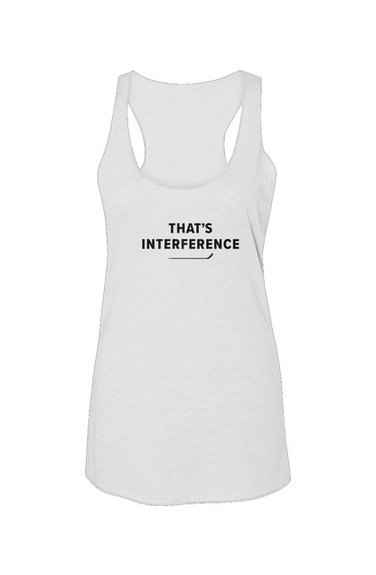 That's Interference Racerback Barn Tank White | Barn Garb Hockey Threads