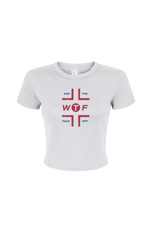The Barn Babe Hash Clash Micro Rib Baby Tee White | Barn Garb Hockey Threads