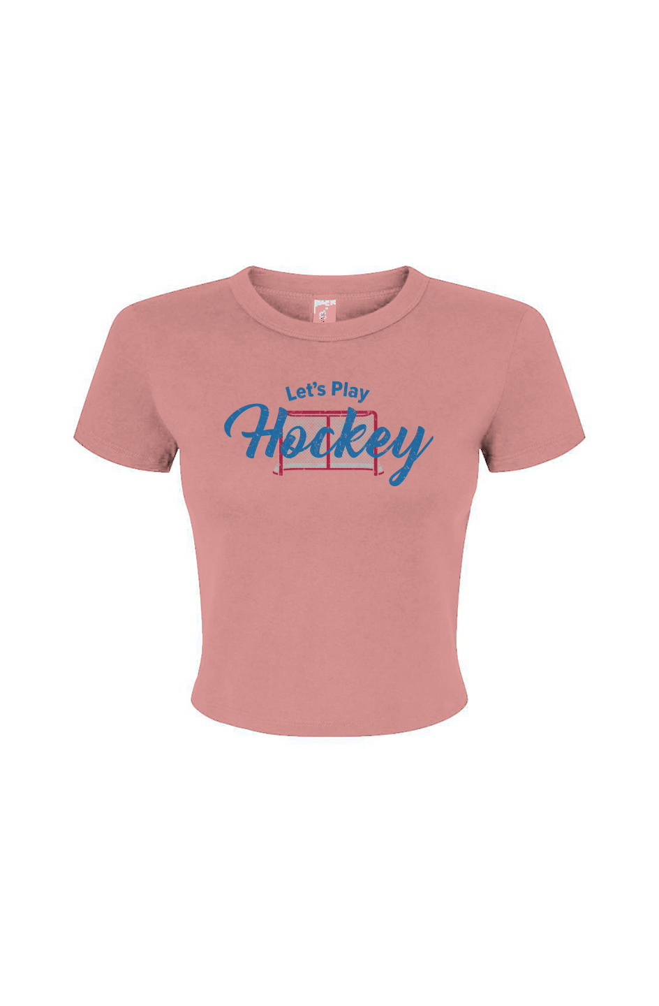 The Barn Babe Let's Play Hockey Micro Rib Baby Tee Pink | Barn Garb Hockey Threads