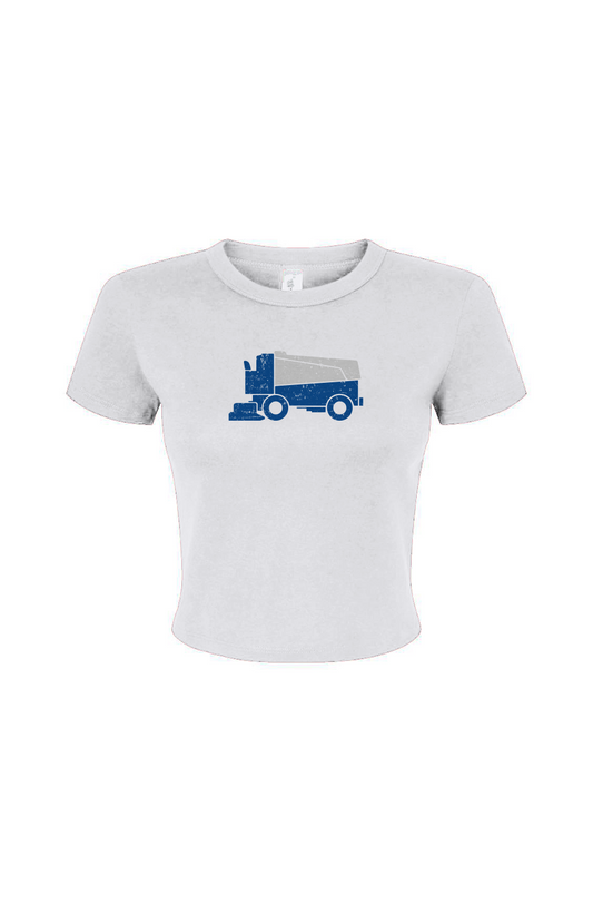 The Barn Babe Surface Boss Micro Rib Baby Tee White | Barn Garb Hockey Threads