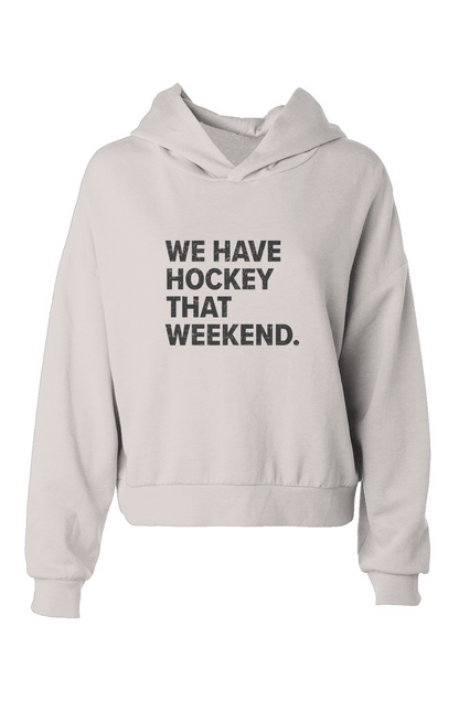 The Barn Babe We Have Hockey That Weekend Hip-Height Hoodie White | Barn Garb Hockey Threads