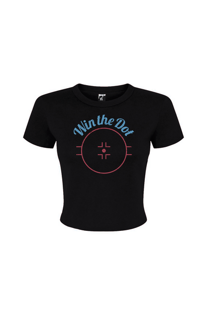 The Barn Babe Win the Dot Micro Rib Baby Tee Black | Barn Garb Hockey Threads