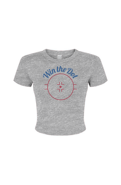 The Barn Babe Win the Dot Micro Rib Baby Tee Grey | Barn Garb Hockey Threads
