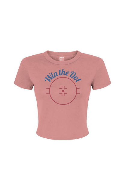 The Barn Babe Win the Dot Micro Rib Baby Tee Pink | Barn Garb Hockey Threads