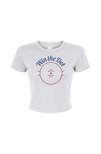 The Barn Babe Win the Dot Micro Rib Baby Tee White | Barn Garb Hockey Threads